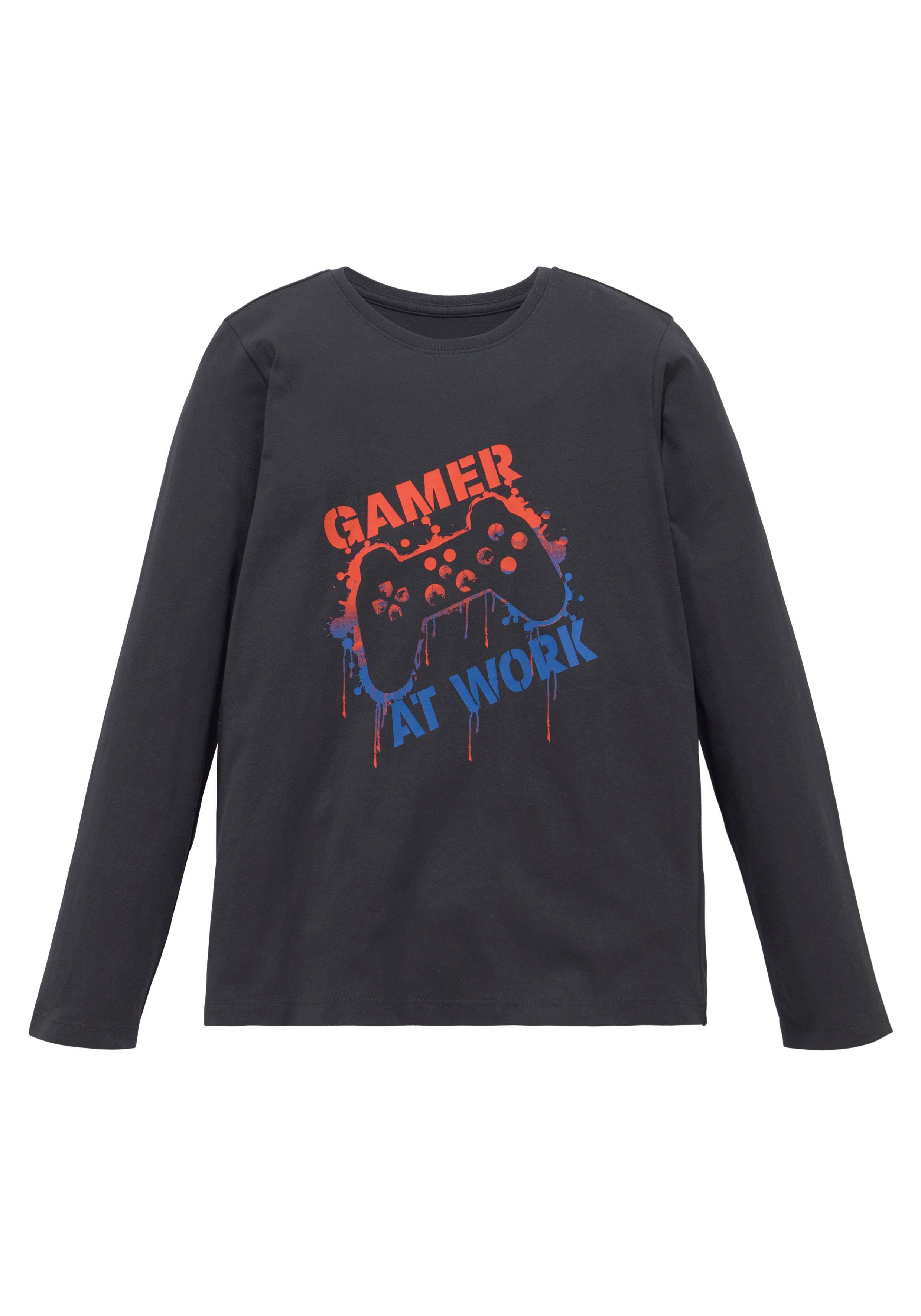 Langarmshirt GAMER AT WORK