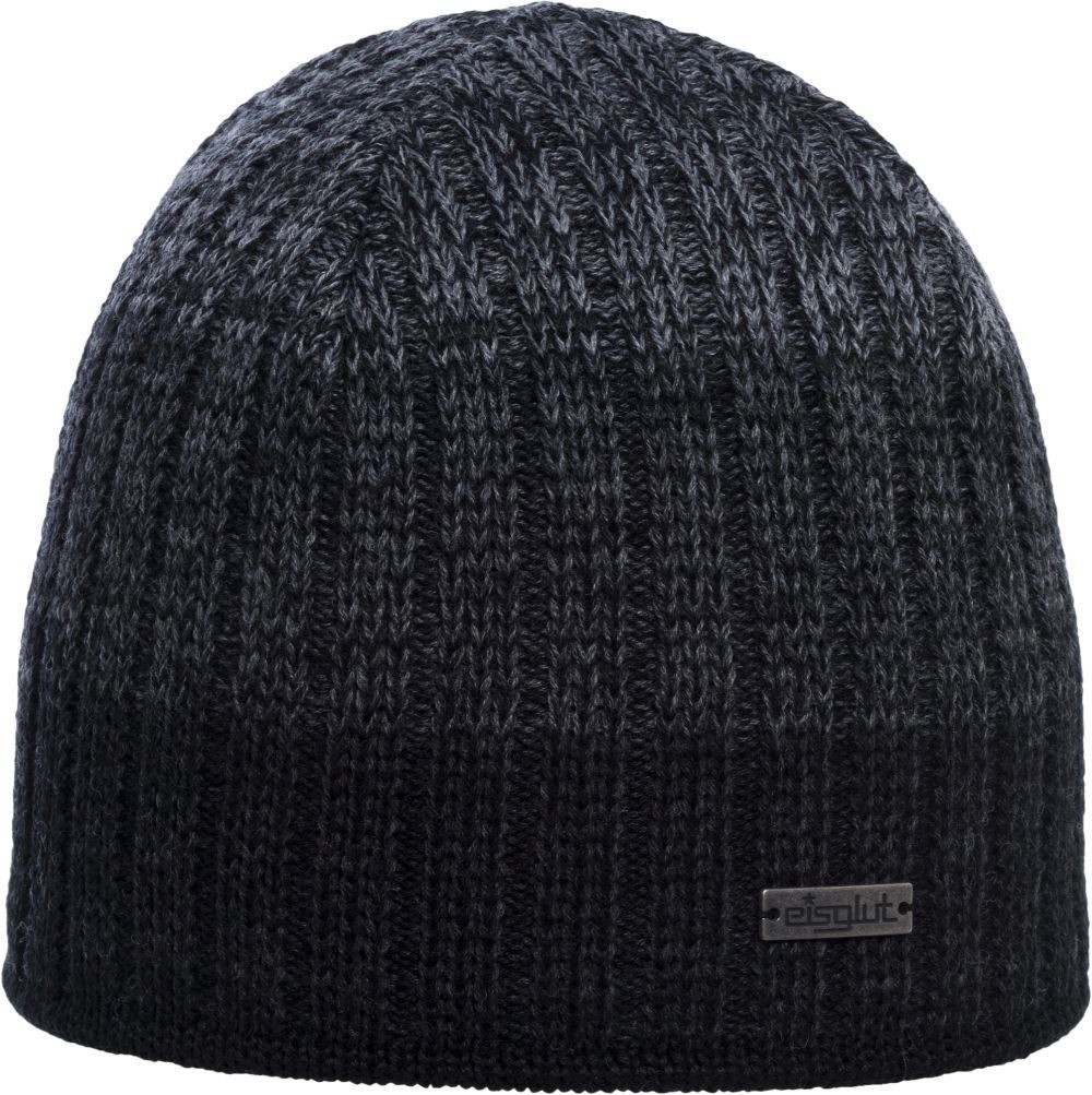 Eisglut Strickmütze Strickmütze Griffina XL aus Wolle mit Fleece-Innenband 11-SCHWARZ