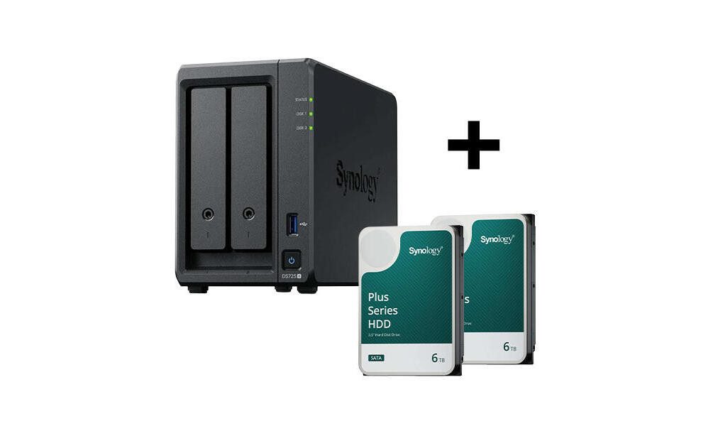 Synology Synology Disk Station DS725+ NAS-Server + 2x Synol HDD-NAS-Festplatte