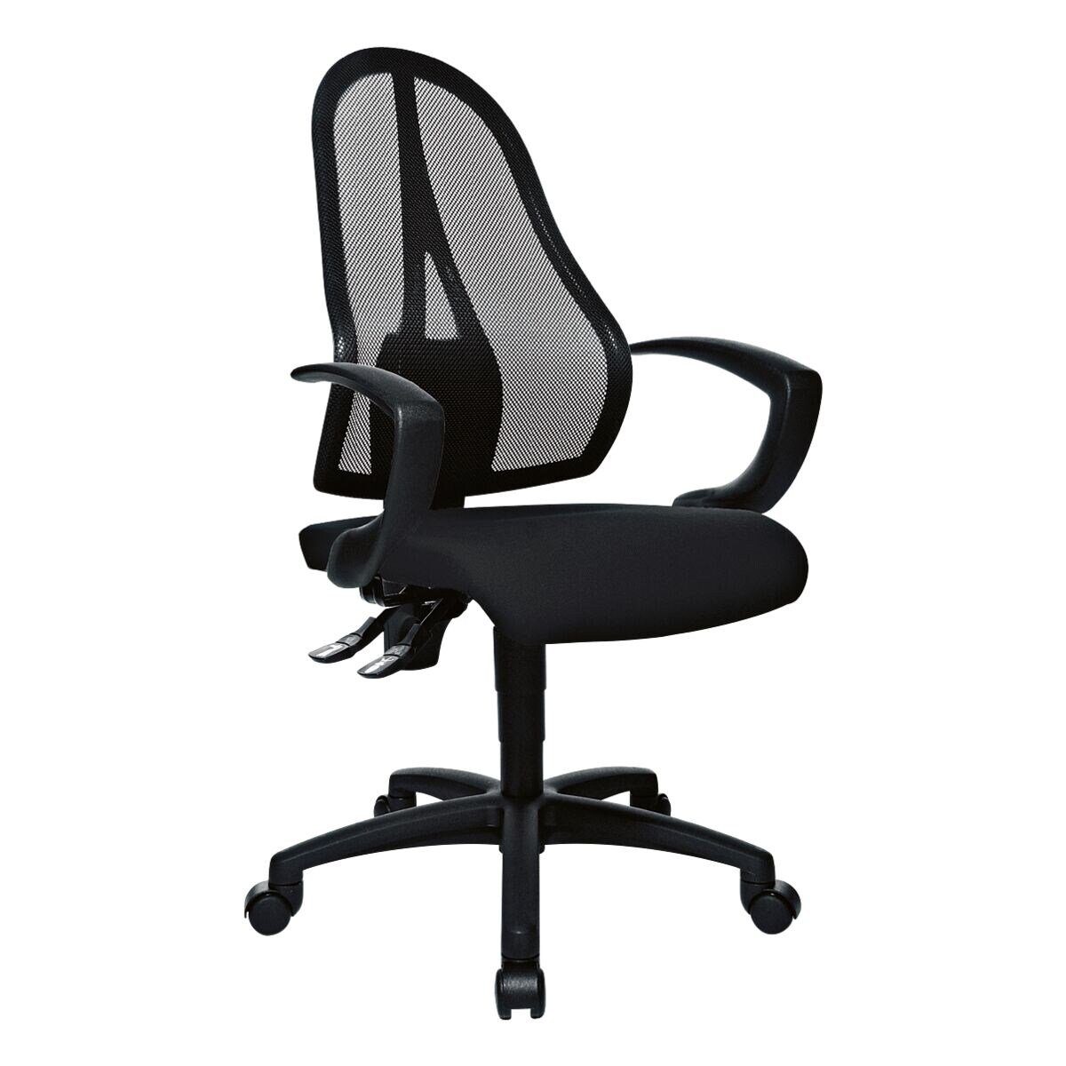 TOPSTAR Schreibtischstuhl Open Point P, mit Knierolle und ergonomischem Netzrücken, (ohne Armlehnen) schwarz