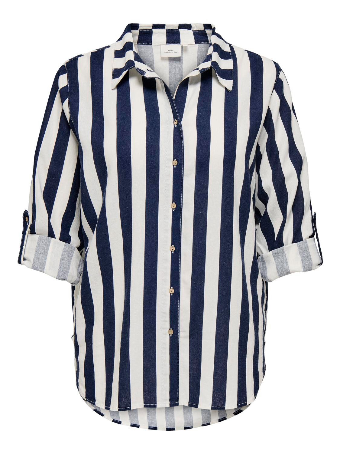 ONLY CARMAKOMA Longbluse CARGOA 3/4 STRAP LINEN BL SHIRT CC PNT mit Leinen günstig online kaufen