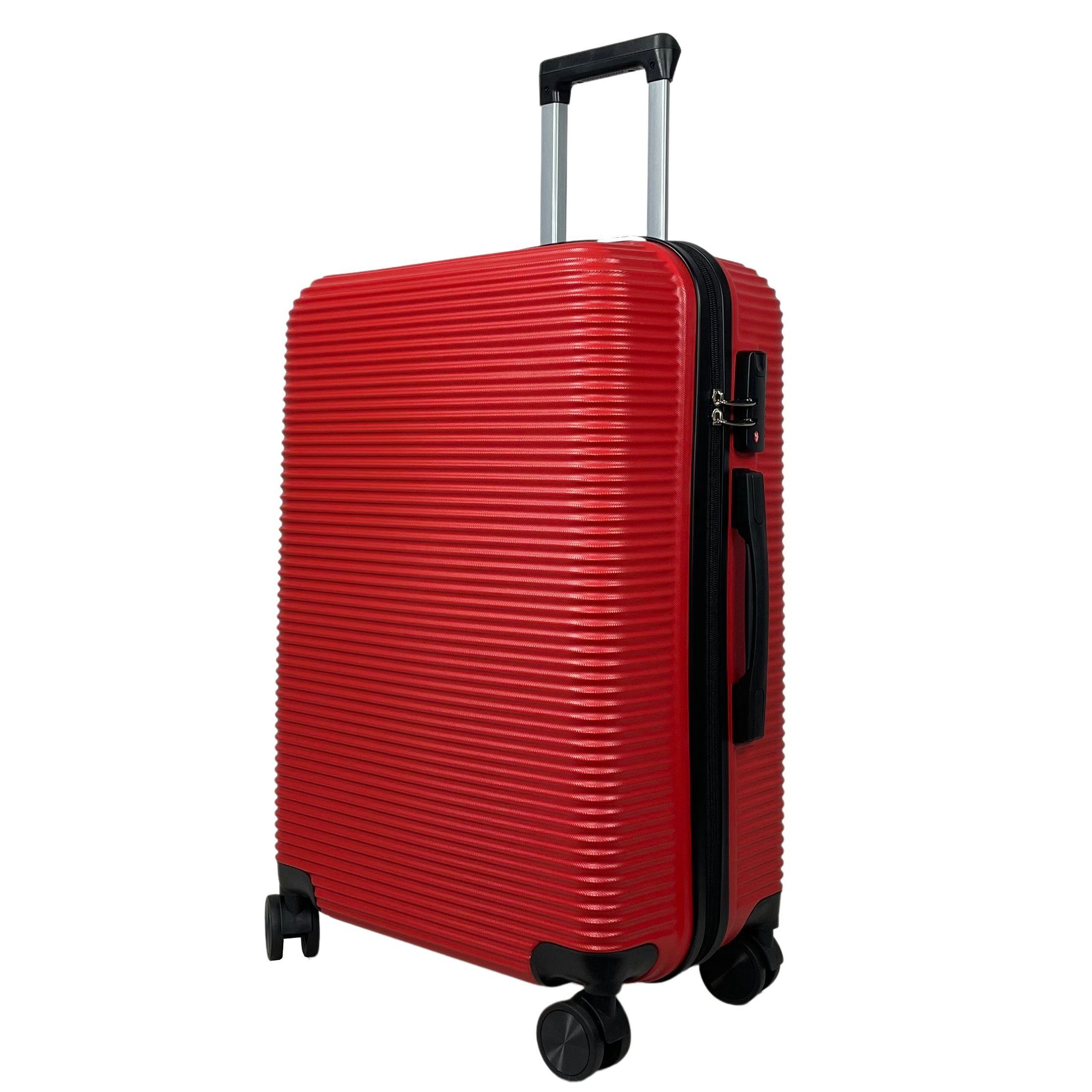 MTB Koffer Hartschalenkoffer ABS Reisekoffer (Handgepäck-Mittel-Groß-Set) Rot