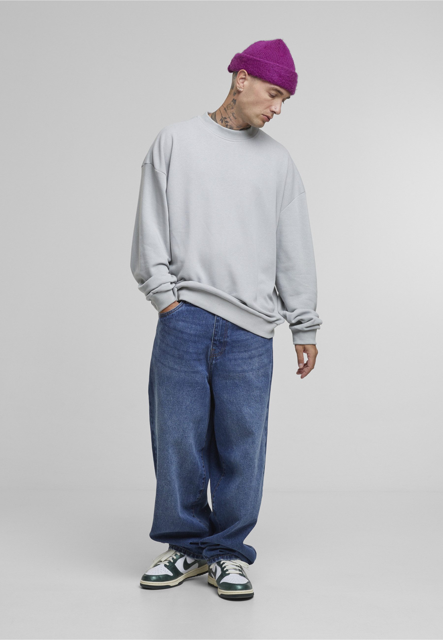 URBAN CLASSICS Rundhalspullover Urban Classics Light Terry Crew (1-tlg)