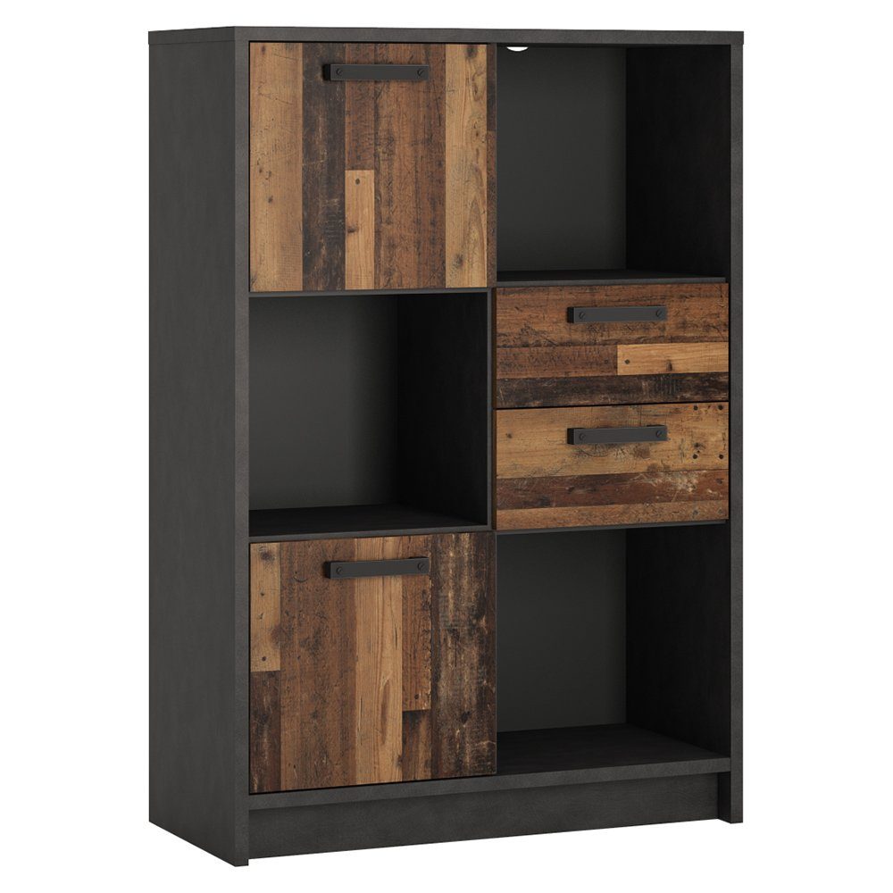 Lomadox Highboard NELSON-129, Jugendzimmer Regal in grau mit Holz Nb., B/H/ günstig online kaufen