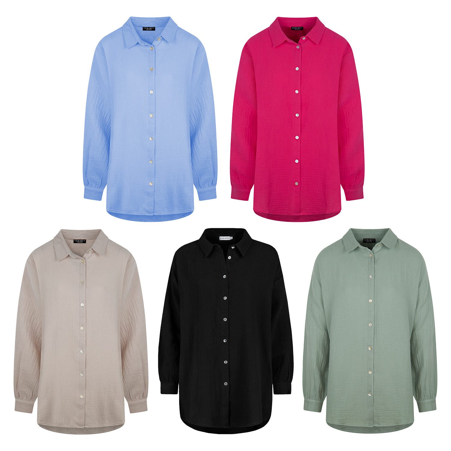 Hemdbluse Damen Bluse DFMathilda Oversized Fit