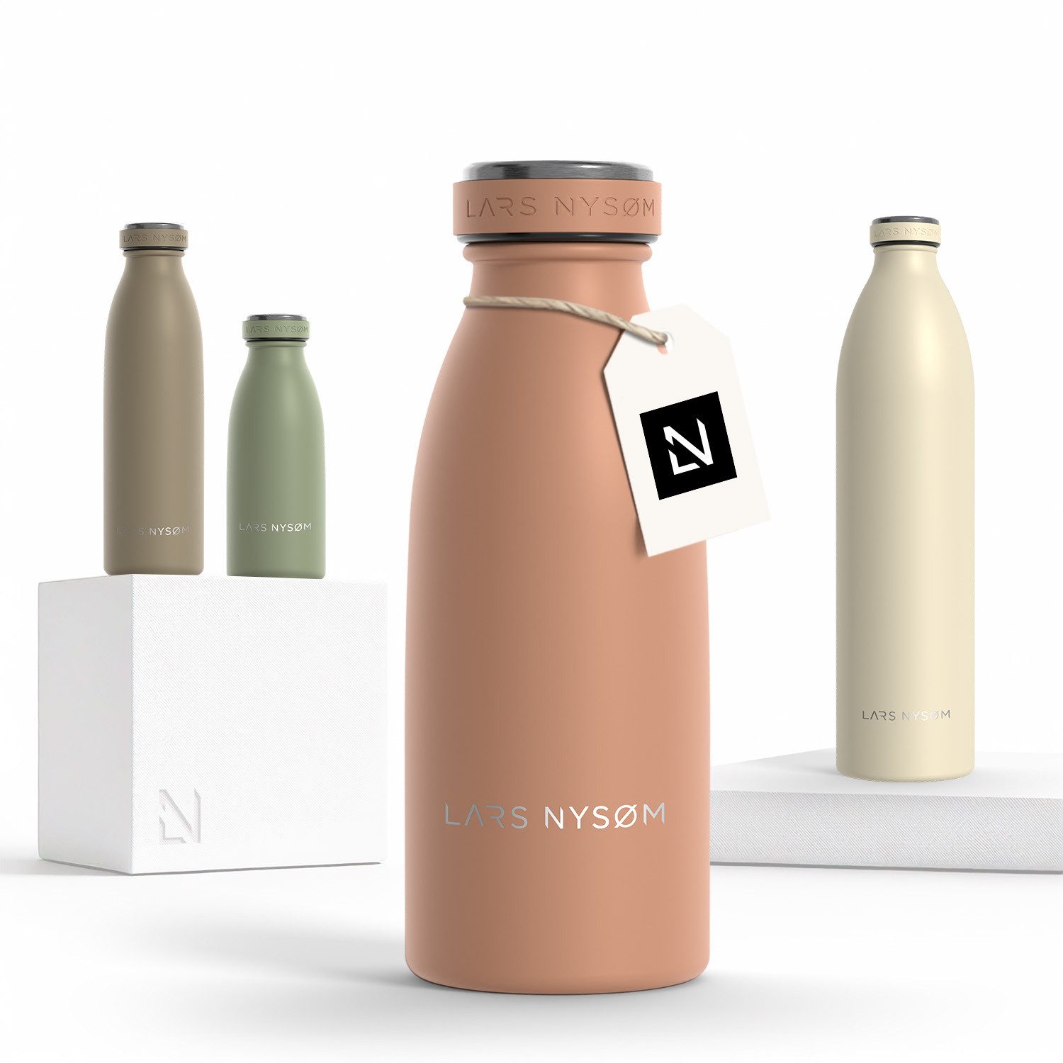 LARS NYSØM Thermoflasche Ren, Isolierflasche mit Vakuum Isolierung: 12h heiß / 24h kühl