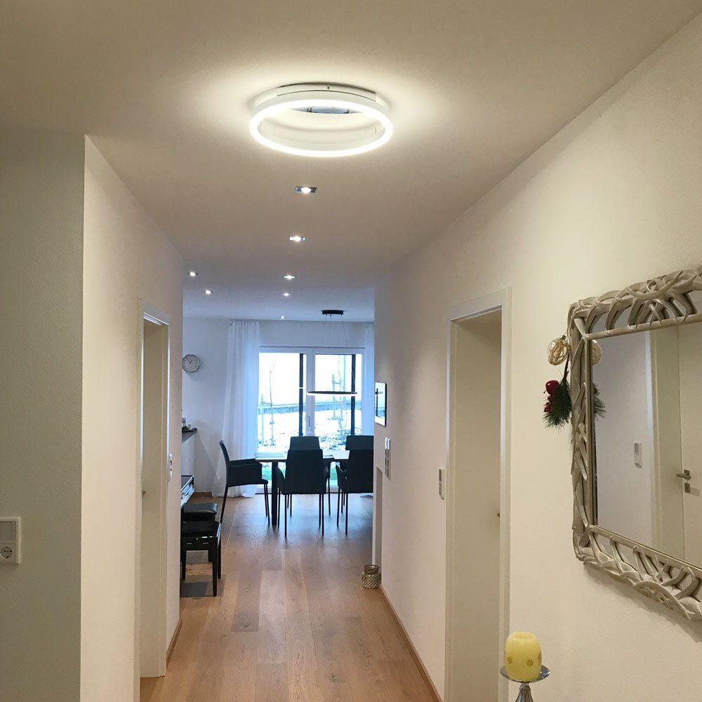 s.luce Warmweiß Wandlampe LED & Ring Dimmbar Deckenlampe Alu-Gebürstet, 40 Deckenleuchte