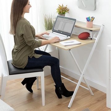 InnovaGoods Klapptisch klappbar mit Ablage,(1 St),Computertisch,Holz MDF
