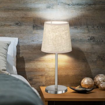 etc-shop Tischleuchte, Leuchtmittel nicht inklusive, Nachttischleuchte Schlafzimmer Tischlampe Wohnzimmer beige
