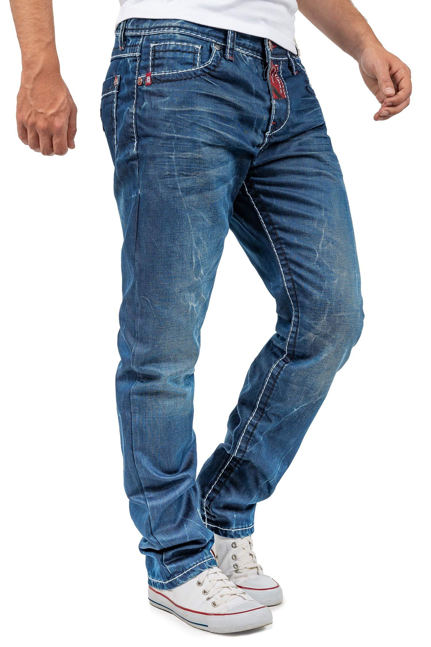 Baxx & BA-CD709 Hose Verzierungen Stylischen mit Straight-Jeans Casual Cipo