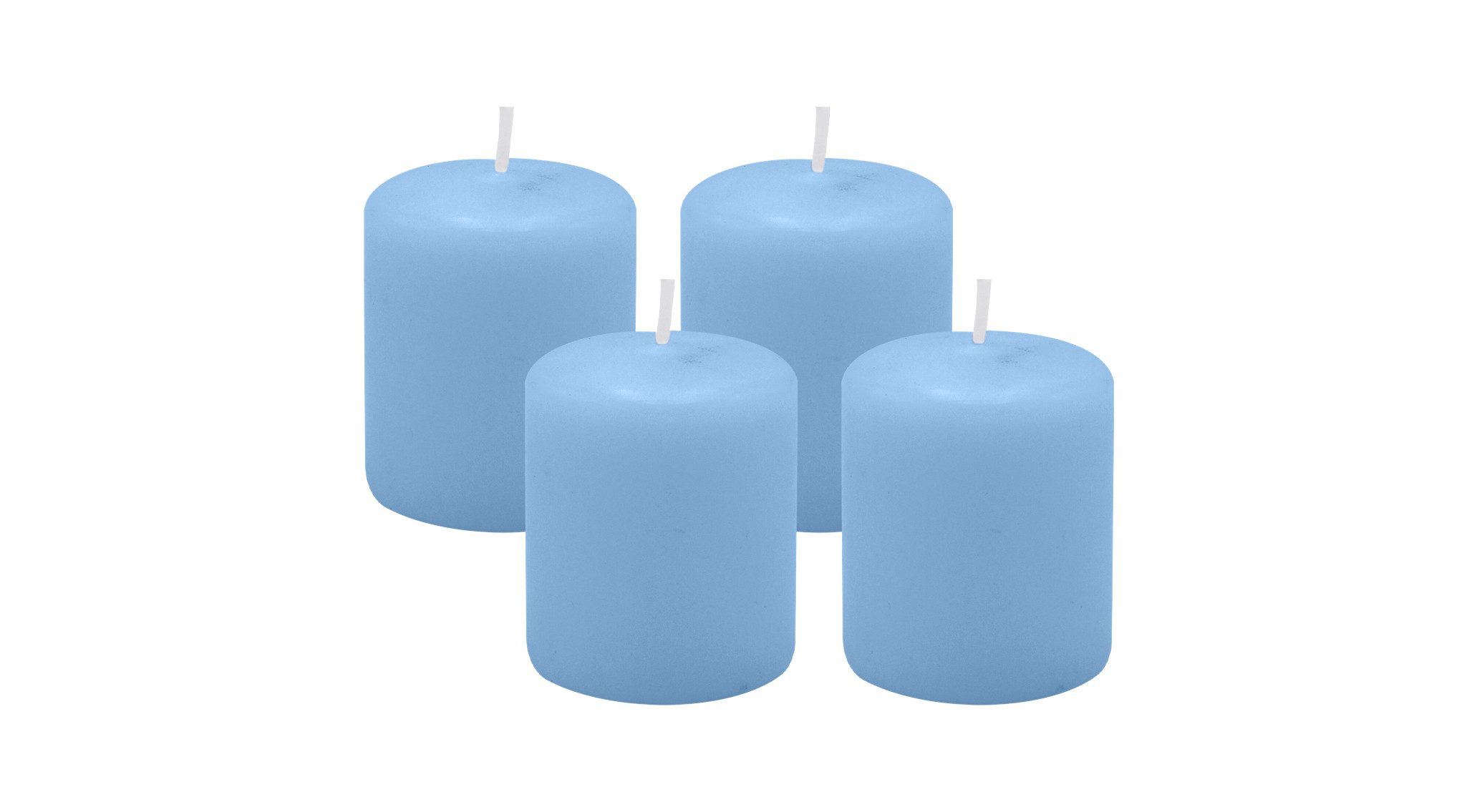 Kopschitz Kerzen Stumpenkerze 4er Set Stumpenkerzen/Adventskranzkerzen Hellblau Ø 50 x 60 mm