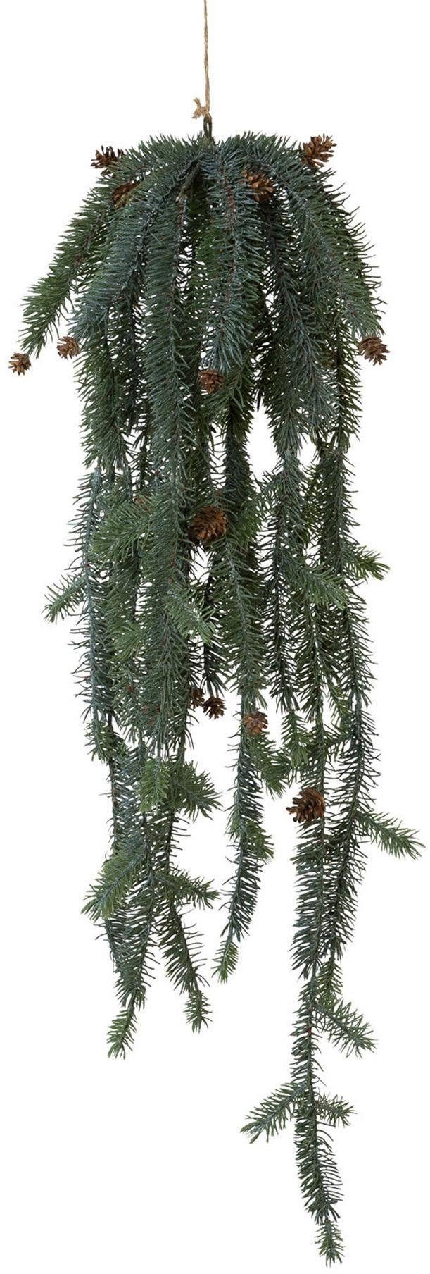 Winterliche Kunstpflanze Weihnachtsdeko Tanne, Creativ cm, Zapfen deco, mit Hängezweige Höhe 85