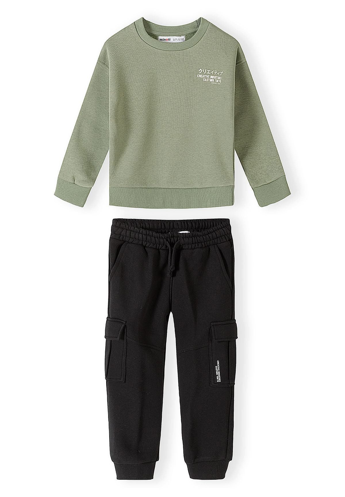 MINOTI Jogginganzug für Jungen, Sweatanzug 2-tlg. mit Cargohose und Rückenprint (Set, 2-tlg., Cargohose, Sweatshirt)