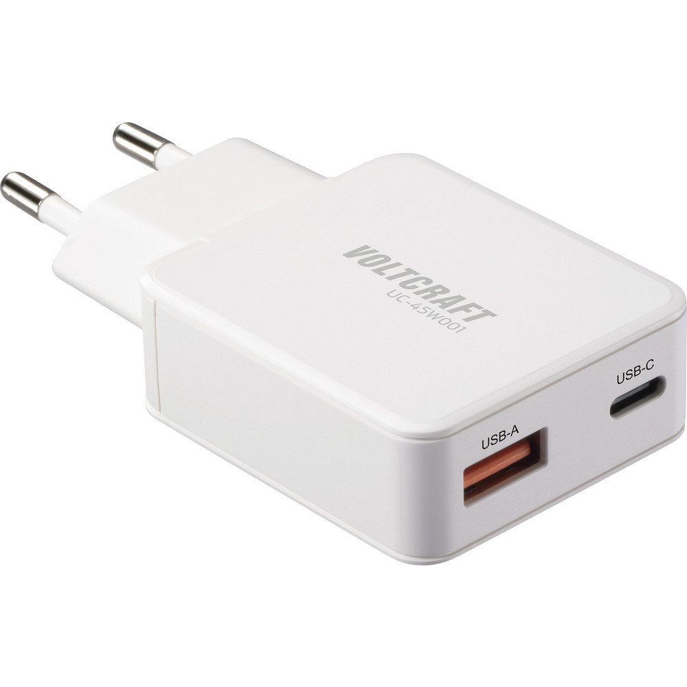 VOLTCRAFT VOLTCRAFT UC-1C1A45W01 USB Ladegerät 45 W 1x USB-A, 1x USB-C® Fast Cha USB-Ladegerät (UC-1C1A45W01)