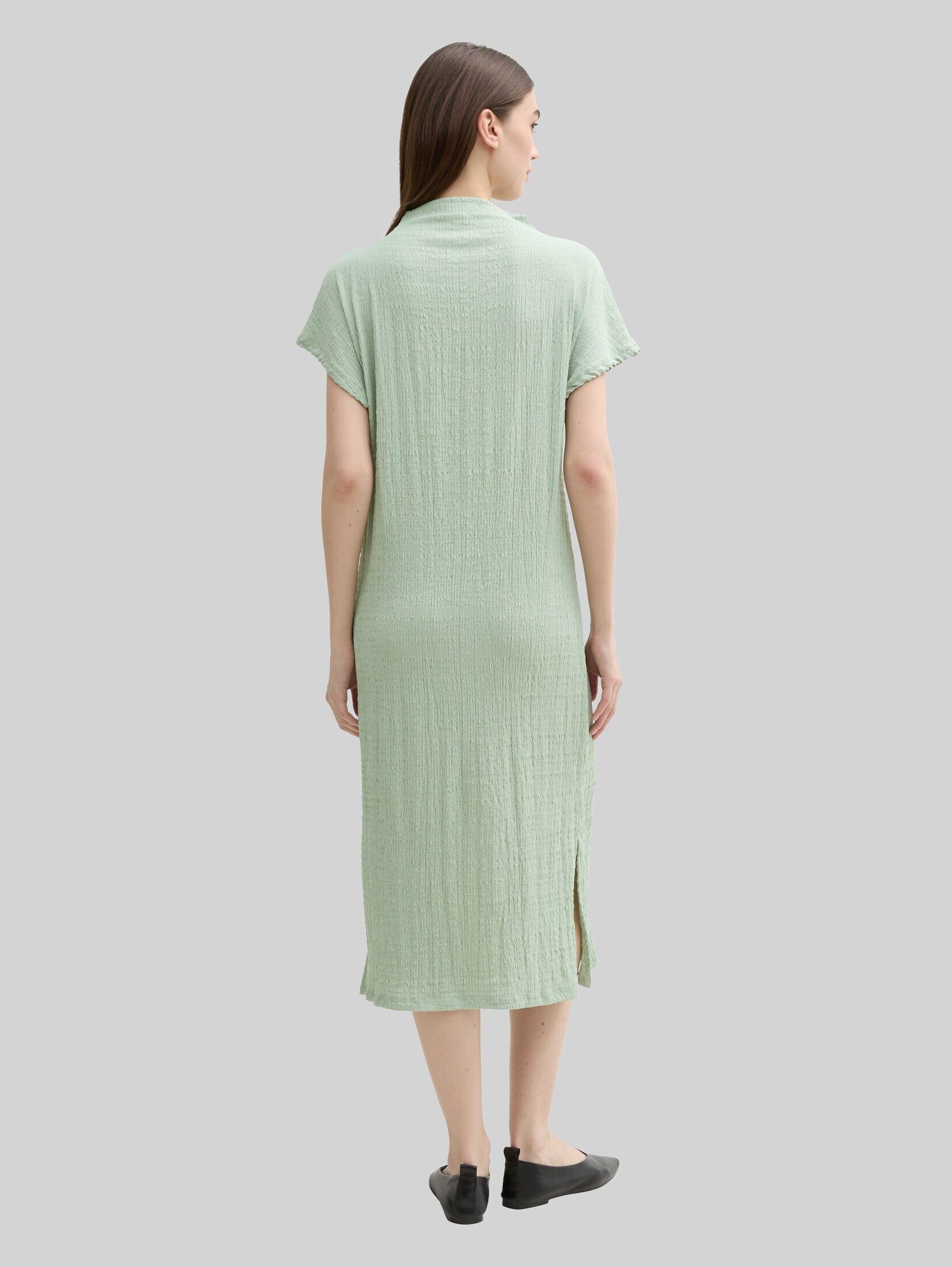 TOM TAILOR Denim Sommerkleid Kleider & Jumpsuits Midi-Kleid mit Stehkragen