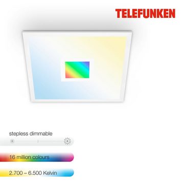 Telefunken LED Panel 319106TF, LED fest verbaut, Kaltweiß, Neutralweiß, Tageslichtweiß, Warmweiß, Deckenleuchte, Panel, CCT, RGB Beleuchtung, 24W 2400lm, 44,5 cm