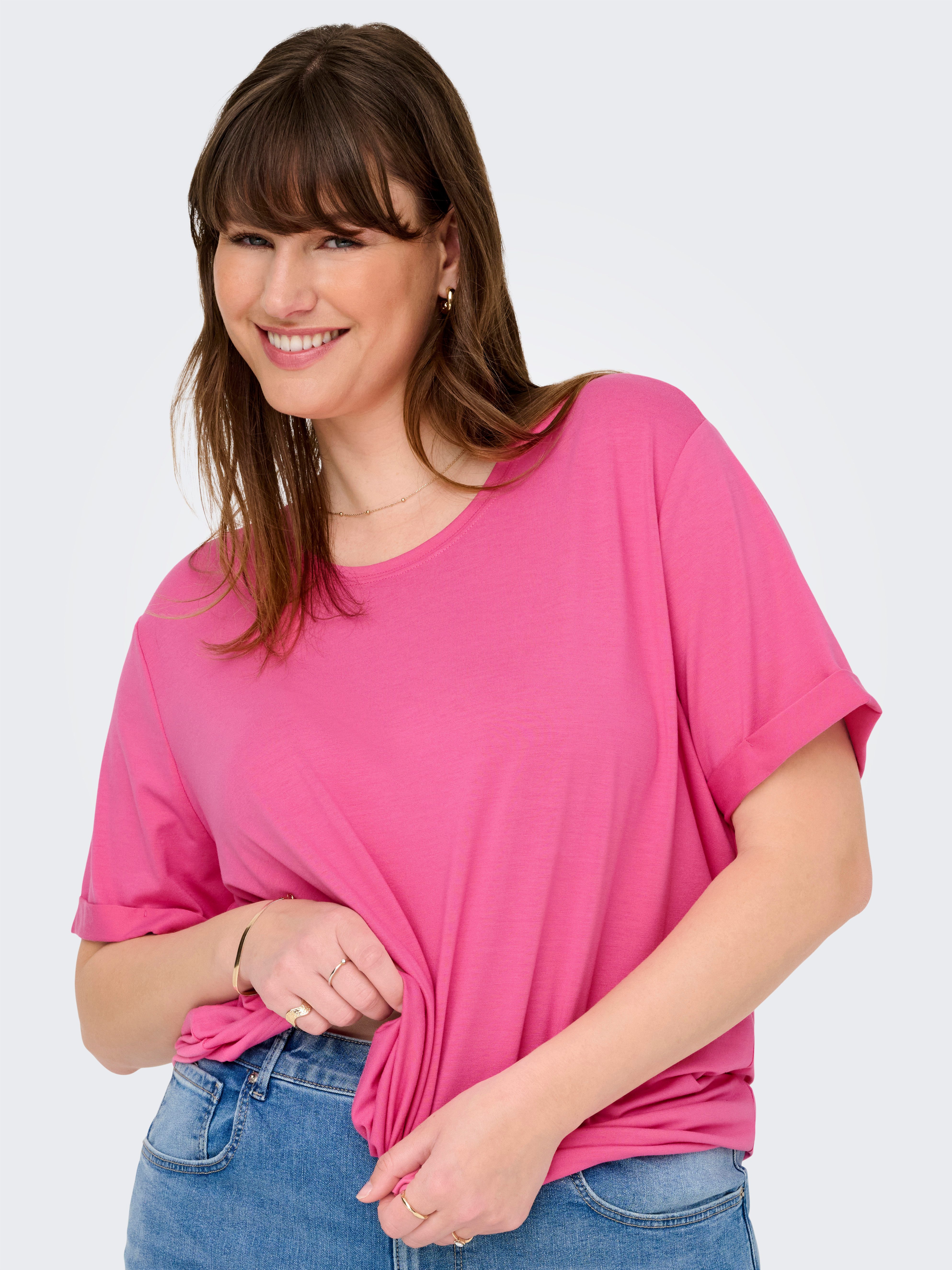 ONLY CARMAKOMA Kurzarmshirt CARMOSTER S/S FOLD günstig online kaufen