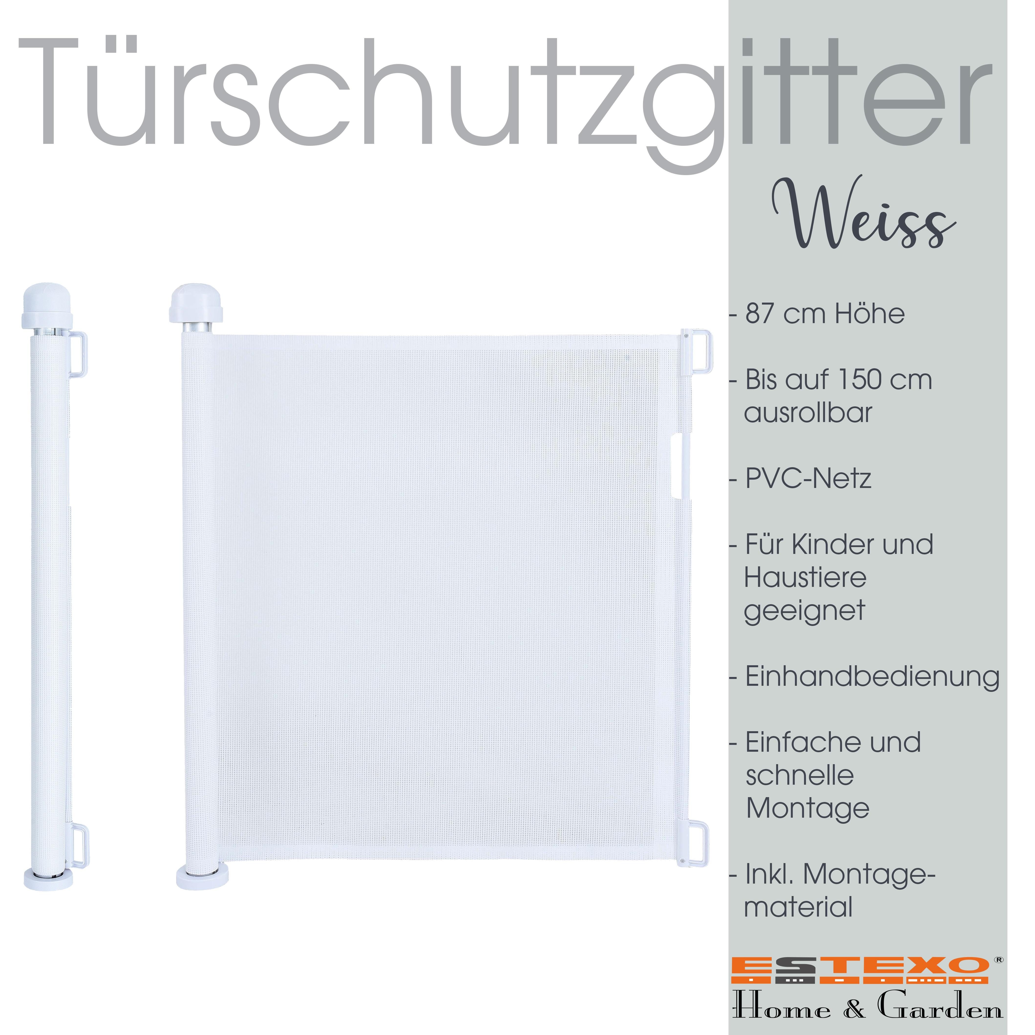 ESTEXO Türschutzgitter Treppenschutzrollo Absperrgitter Treppenschutzgitter günstig online kaufen