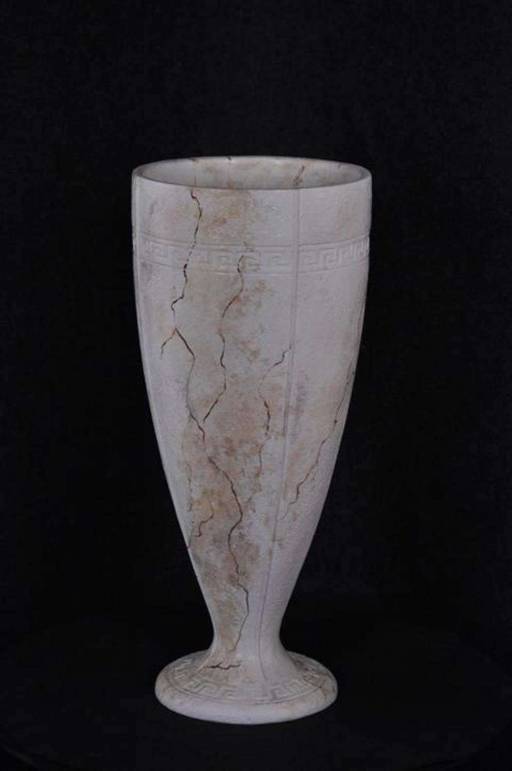 JVmoebel Skulptur XXL Big Vase Design Medusa Antik Stil Blumen Vasen Raum Deko 65cm Beige