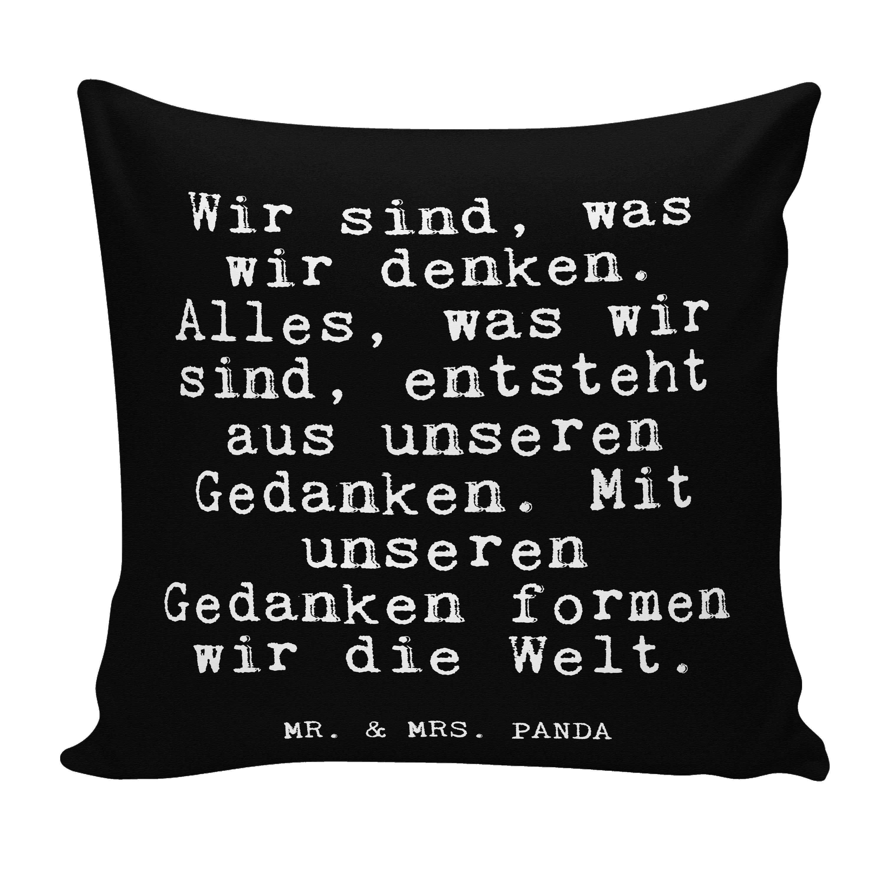 - Spruch, Dekokissen - Schwarz Weisheiten, Wir Weishe Mrs. Mr. Geschenk, wir... was sind, Panda &