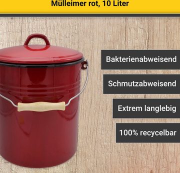 Krüger Mülleimer Triest, Stahlemaille, 10 Liter, Made in Europe