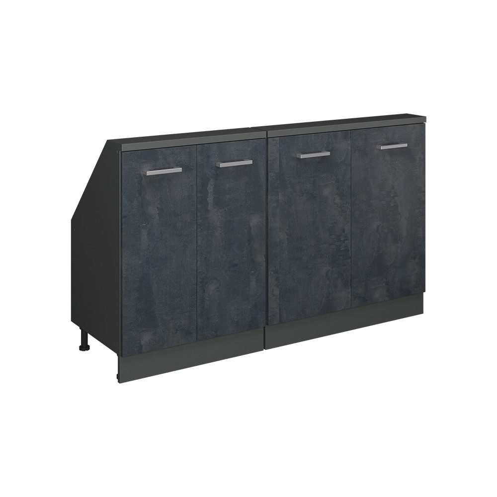 Vicco Unterschrank R-Line, Schwarz Beton/Anthrazit, 140 günstig online kaufen