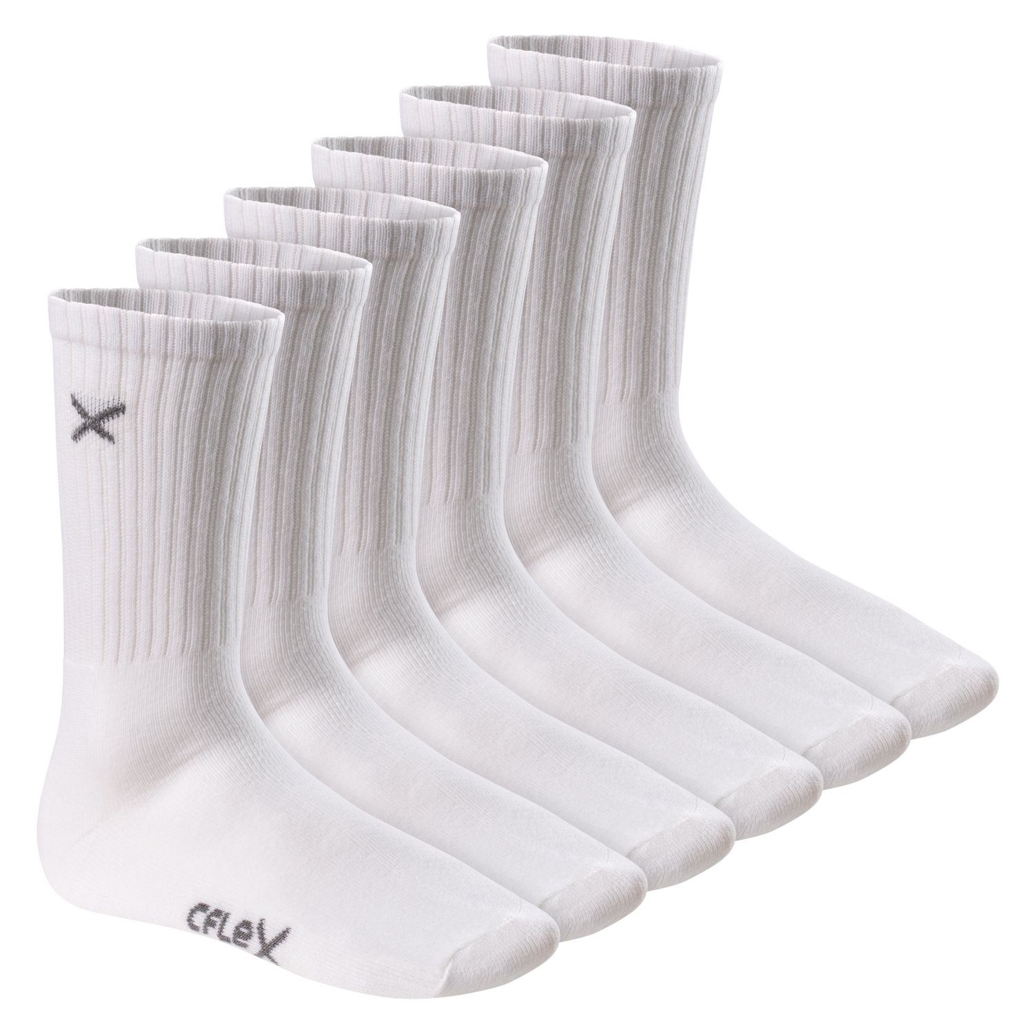 Socks CFLEX Lifestyle Frotteesohle Sportsocken Herren Crew & mit Damen Paar) (6 White für