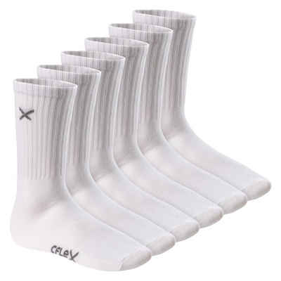 CFLEX Sportsocken Lifestyle Crew Socks (6 Paar) für Damen & Herren mit Frotteesohle
