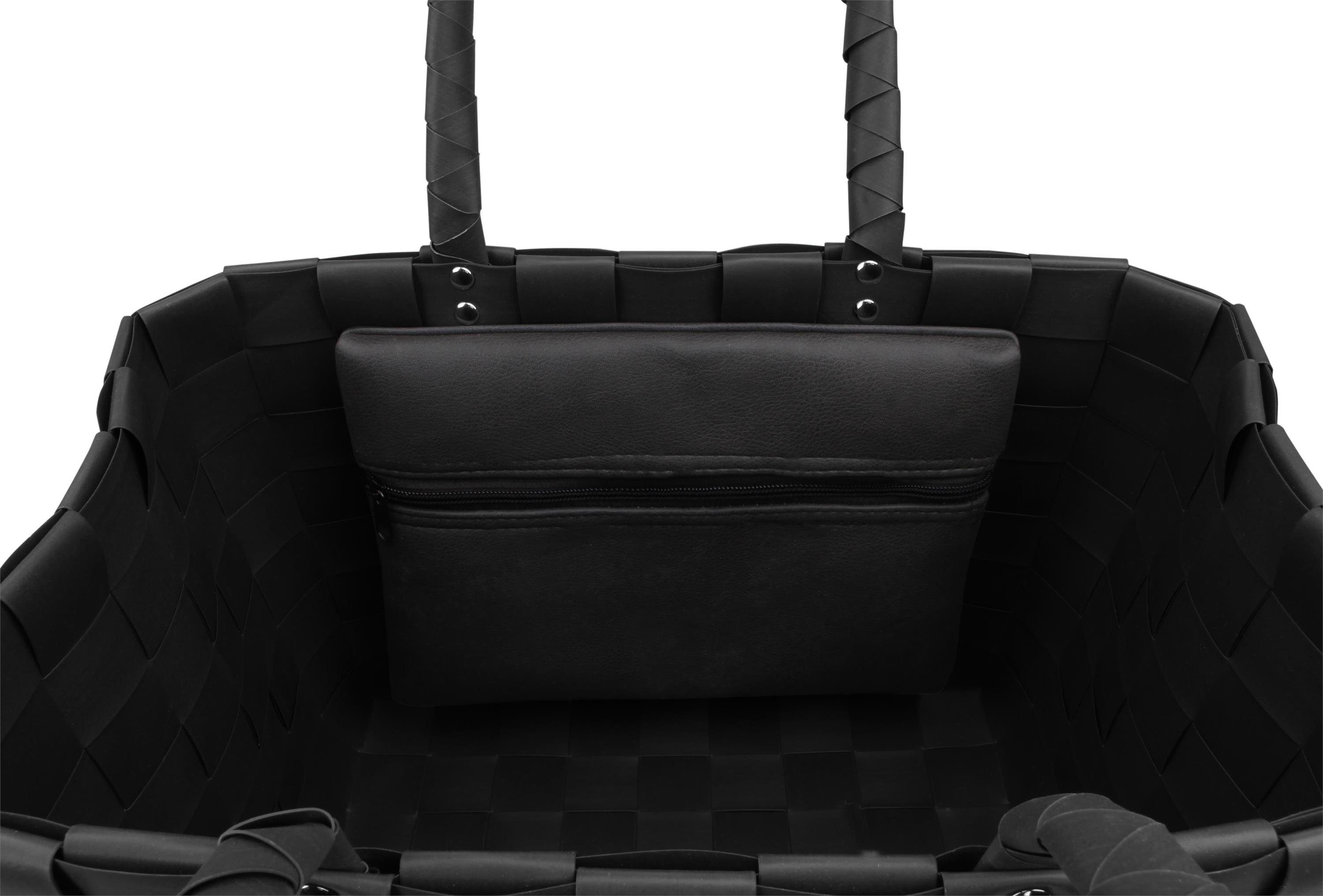 normani Einkaufskorb Flecht-/Einkaufskorb mit Innentasche, 20 l, stabiler Shopper mit Innentasche