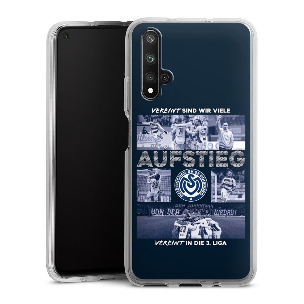 DeinDesign Handyhülle MSV Duisburg Aufstieg Offizielles Lizenzprodukt, Huawei Nova 5T Silikon Hülle Bumper Case Handy Schutzhülle
