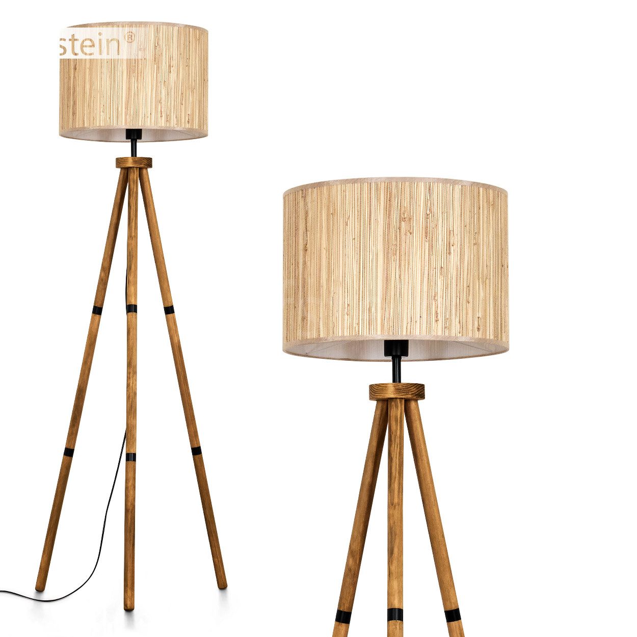 Stehlampe Stehlampe aus Holz/Seegras in Naturfarben
