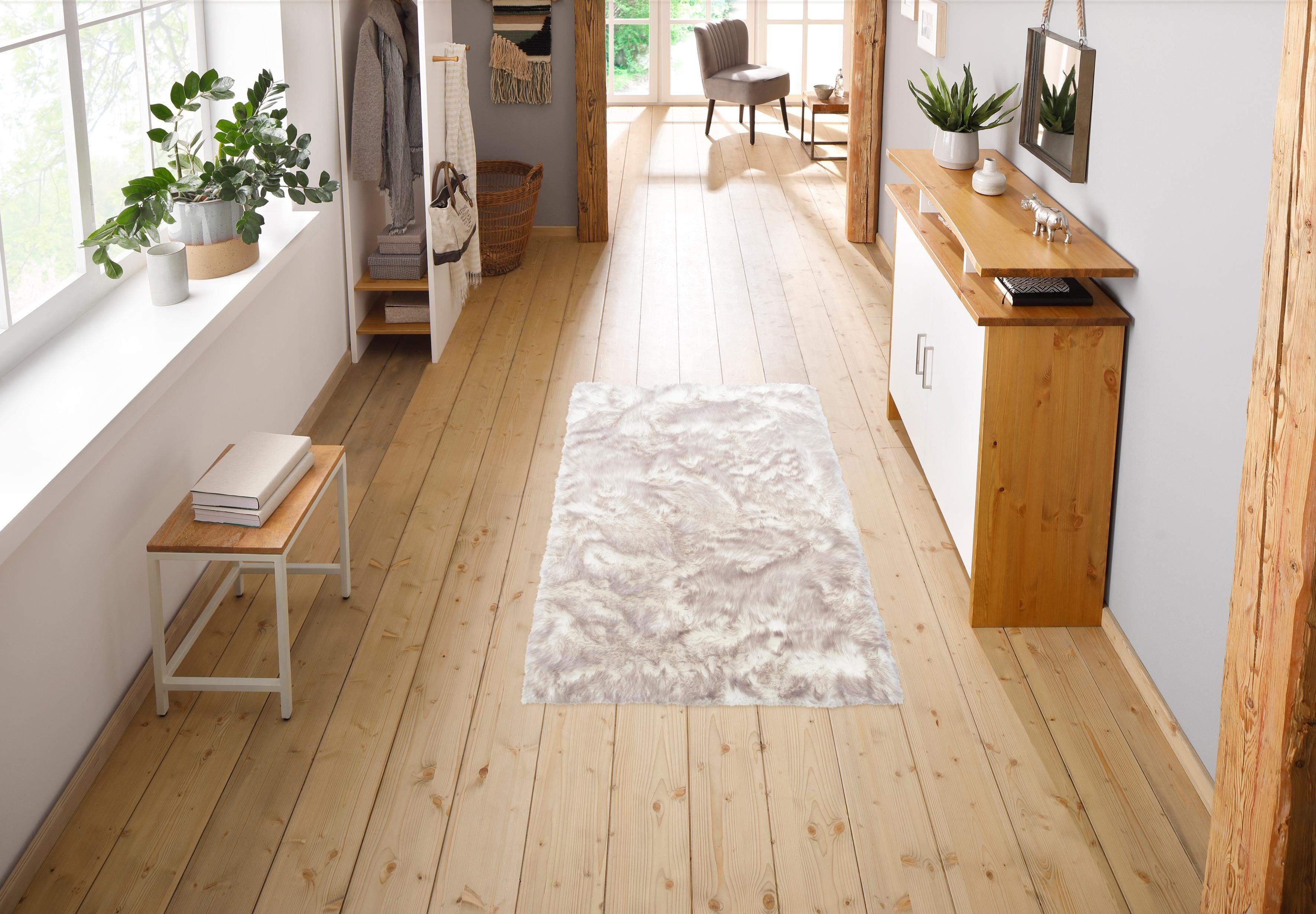 my home Hochflor-Läufer Sammo, rechteckig, Höhe: 60 mm, Kunstfell, leuchten günstig online kaufen