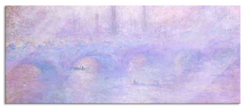 Pixxprint Glasbild Claude Monet - Die Weidenbäume, Claude Monet - Die Weidenbäume (1 St), Glasbild aus Echtglas, inkl. Aufhängungen und Abstandshalter