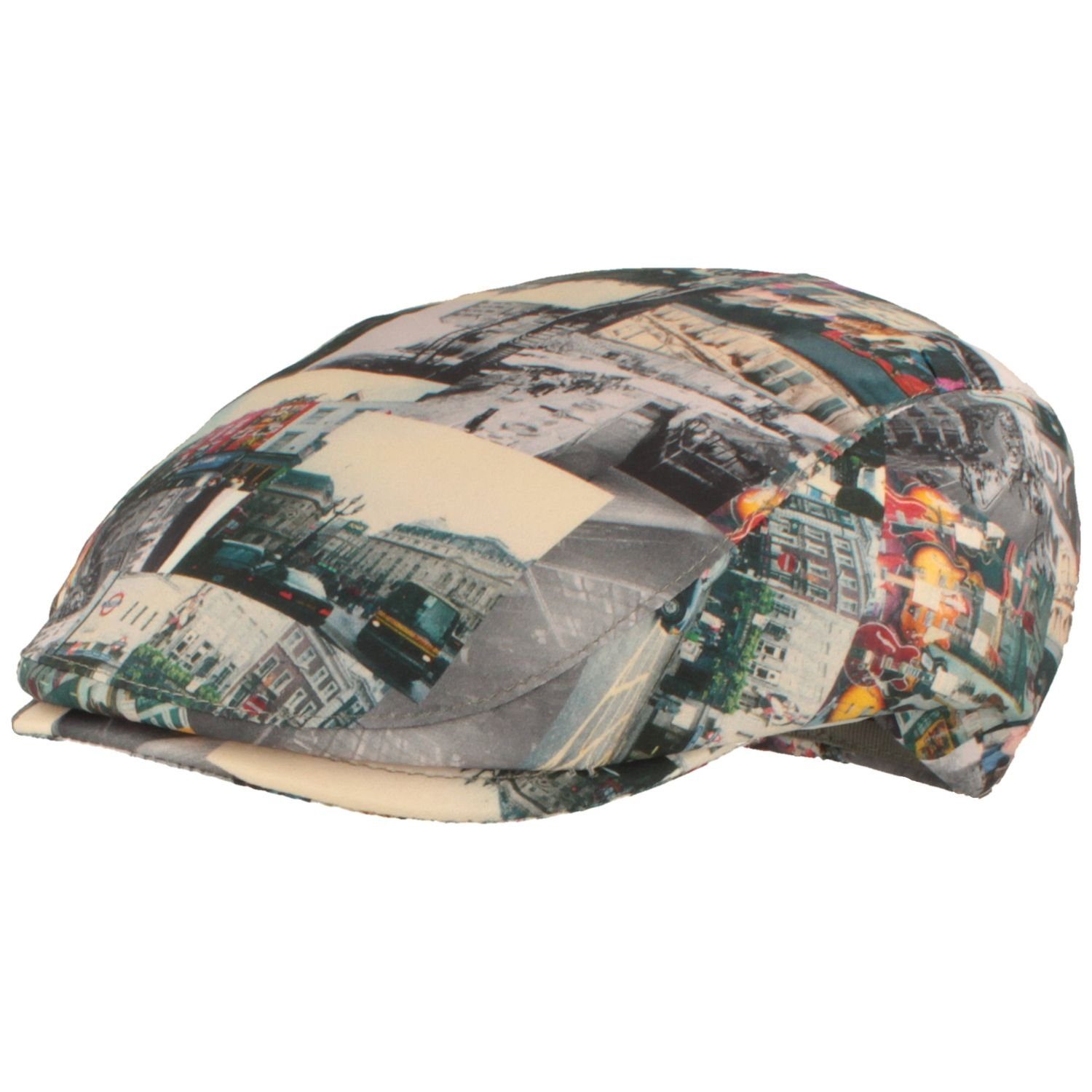 Breiter Schiebermütze Bunte Flatcap Street Print