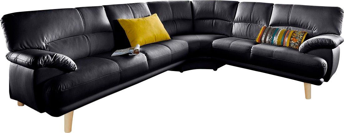 TRENDMANUFAKTUR Polsterecke Cecilia, italienisches Designsprache, modern und komfortabel, L-Form, toller Sitzkomfort und bequeme Armlehnen