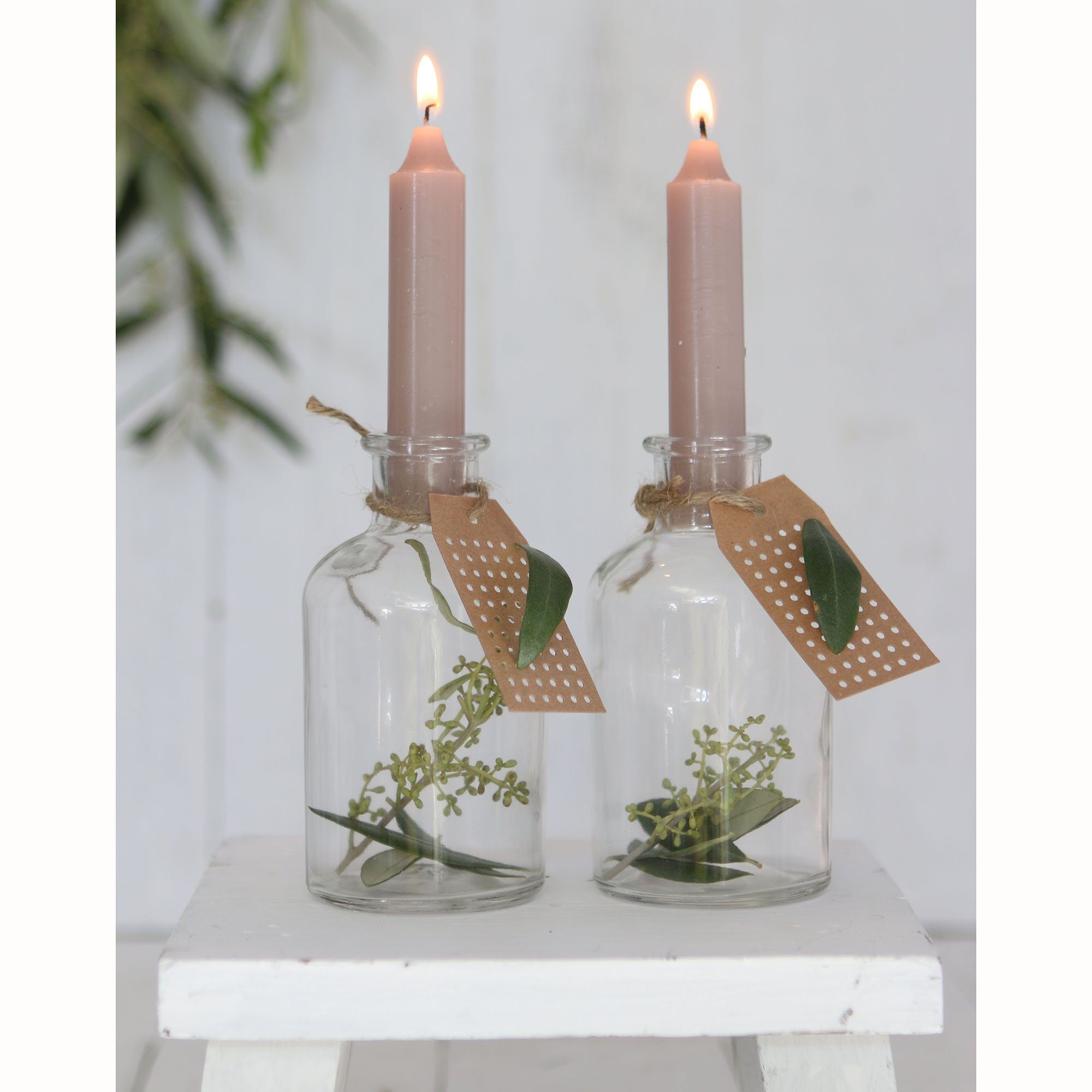 Annastore Spitzkerze 7-tlg. Set Kerzen H 11 cm - Stabkerzen für Flaschen und Vasen