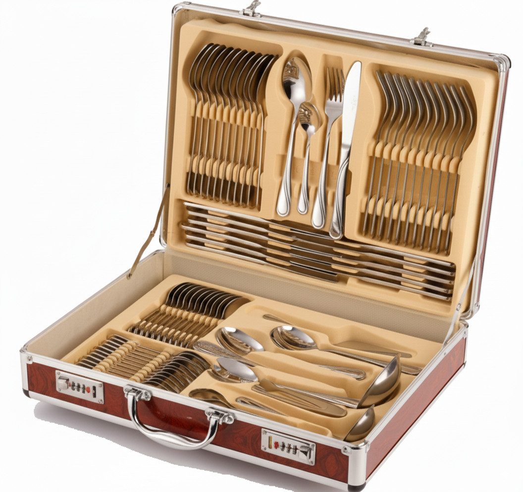 Zilner Besteck-Set 72-teiliges Besteckset im Koffer – Satiniert & Zeitlos Elegant (72-tlg), 12 Personen, Edelstahl