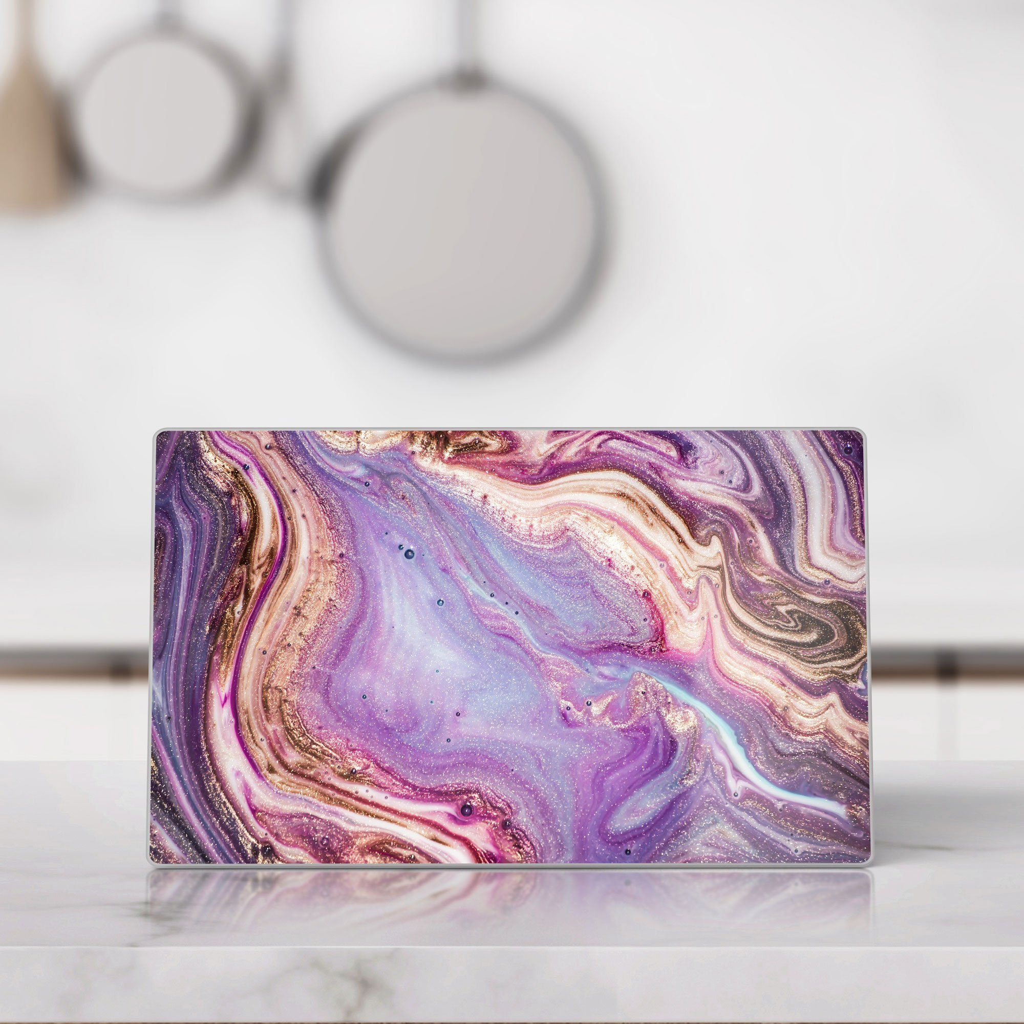 DEQORI Schneidebrett 'Lebhaftes Paisleymuster', Glas, Platte Frühstücksbrett Schneideplatte