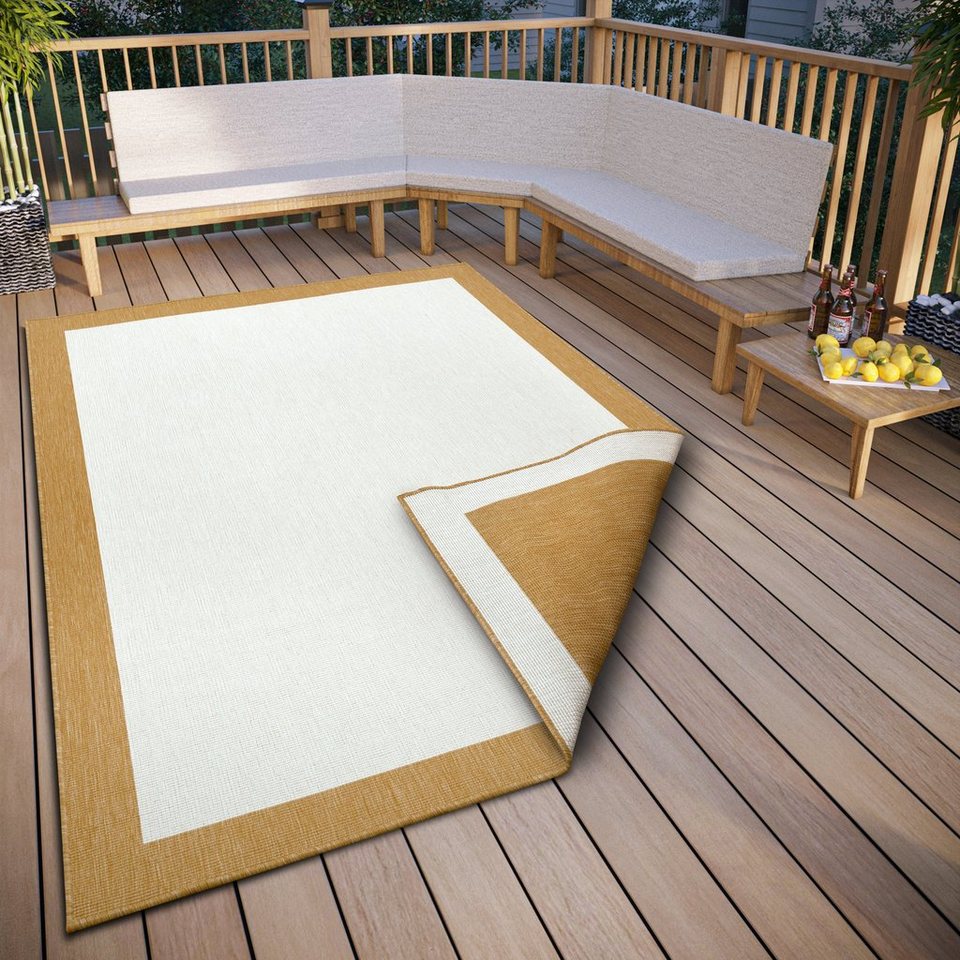 Teppich Panama Wendeteppich, NORTHRUGS, rechteckig, Höhe: 5 mm, In-& Outdoor,  Wetterfest, Balkon, Garten, Wohnzimmer, Wasserfest, 1,35 Kg/m² Gesamtgewicht