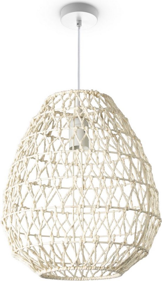 Paco Home Pendelleuchte KAGEEG, ohne Leuchtmittel, Rattan Optik Boho  Esszimmerlampe E27 Skandi