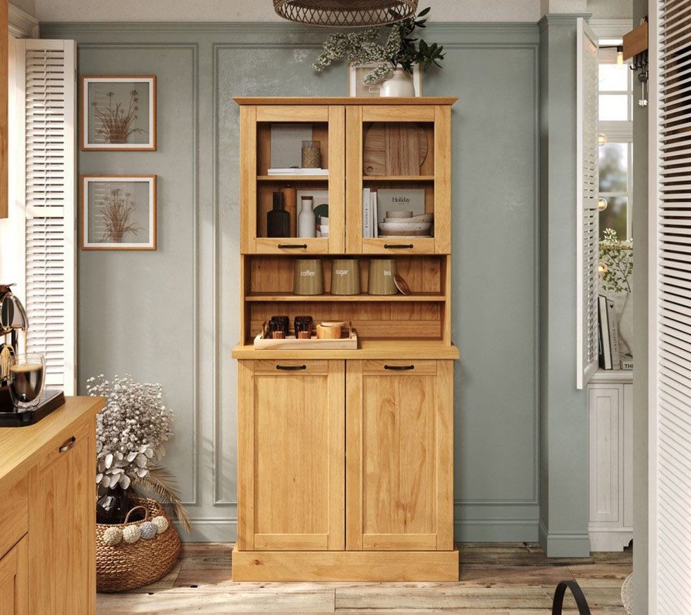 Home affaire Küchenbuffet Teramo Breite/Höhe 86/181 cm, mit Metallgriffen