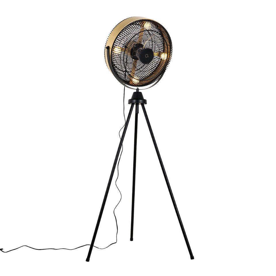 Qazqa Deckenventilator Kim, E14, Schwarz, Modern, günstig online kaufen