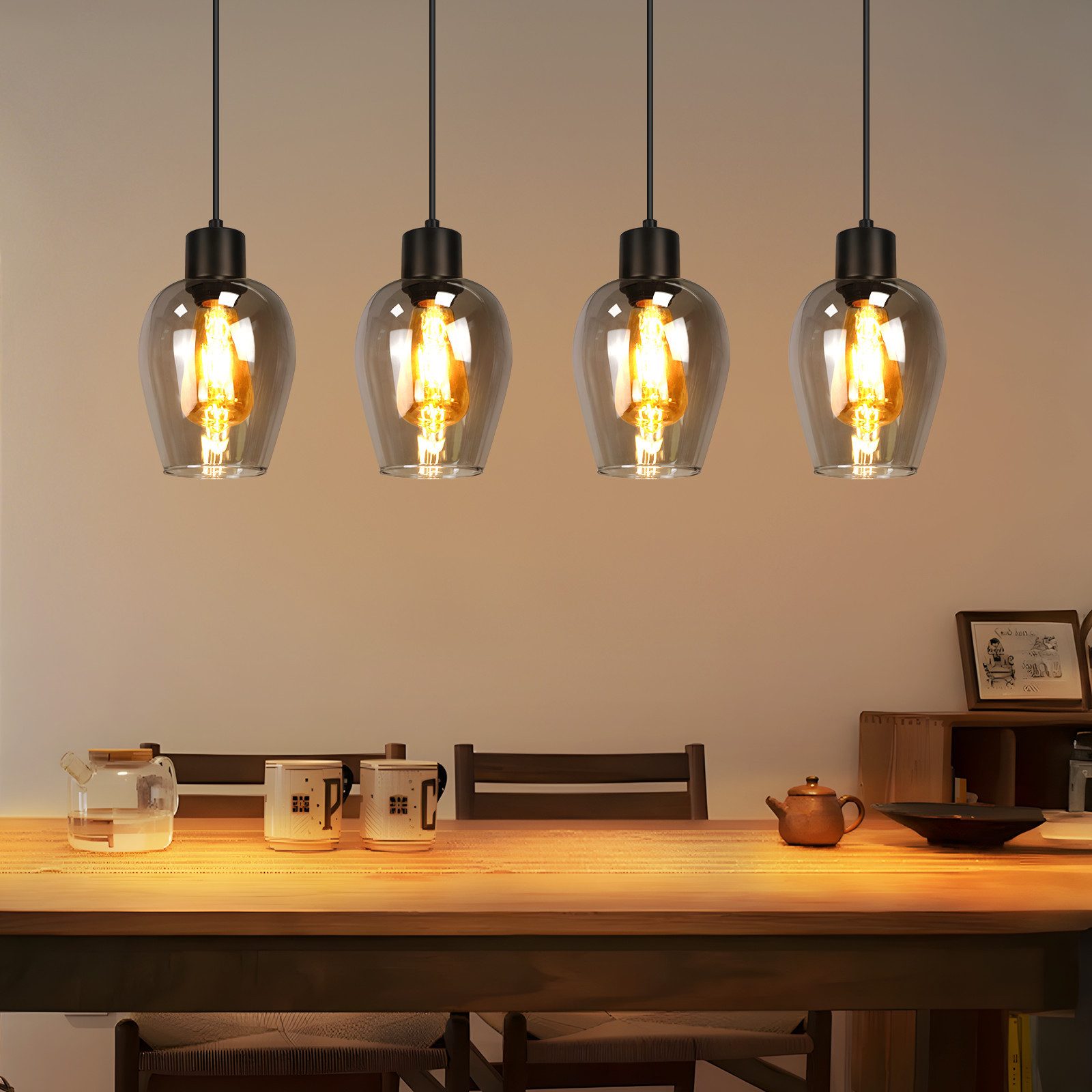 Nettlife Pendelleuchte Vintage Schwarz Hängelampe mit günstig online kaufen