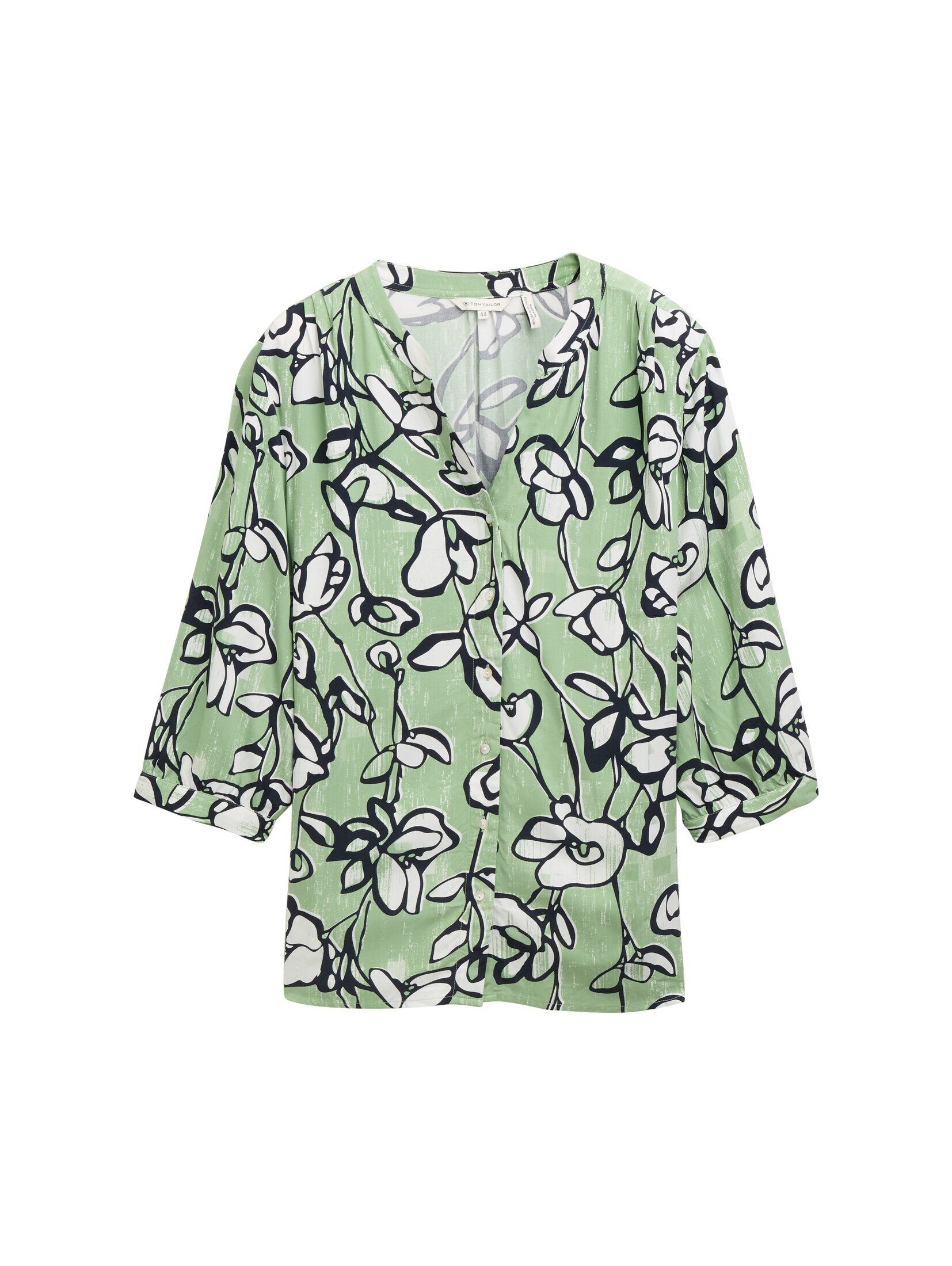 TOM TAILOR PLUS Langarmbluse Blusen & Shirts Plus Size - Bluse mit Muster günstig online kaufen