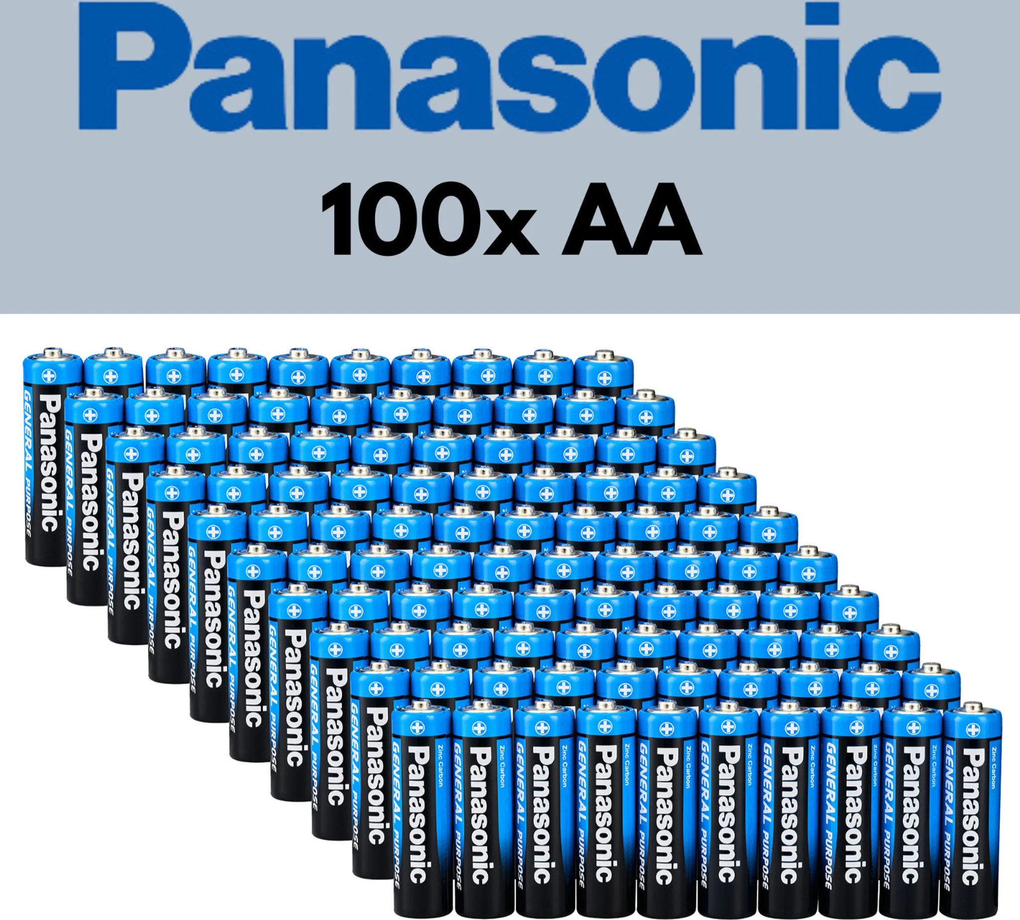 Panasonic Batteries PANASONIC Zink Kohle R6 / AA / 1,5V / 100er Pack "Ready-To-Sell" Batterie, (1,5V V)