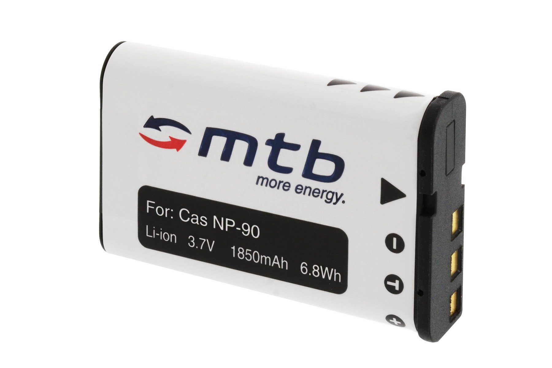 mtb more energy [BAT-232 - Li-Ion] Kamera-Akku kompatibel mit Akku-Typ Casio NP-90 1850 mAh (3,7 V), passend für: Casio Exilim EX-FH100, H10, H15, H20G…