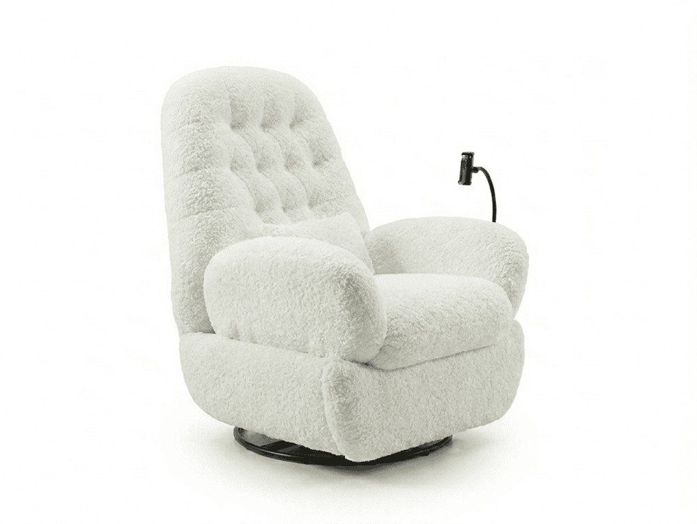 Xlmoebel Relaxsessel Stilvoller weißer Relaxsessel mit ergonomischem Design aus Textil (1-St), Made in Europa