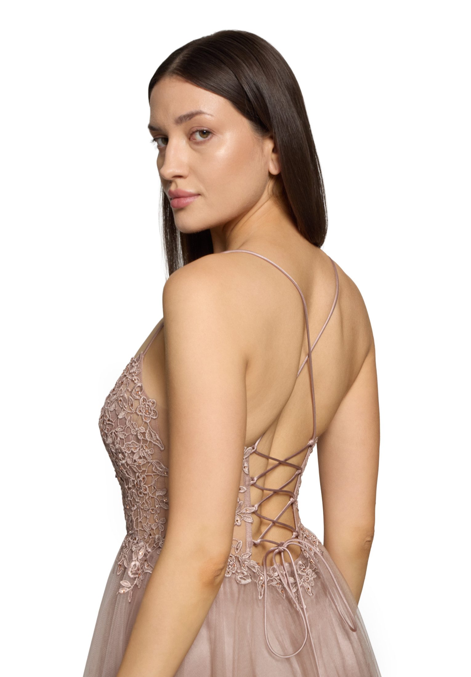 Vera Mont Abendkleid Damen mit Stickerei Rückenfrei