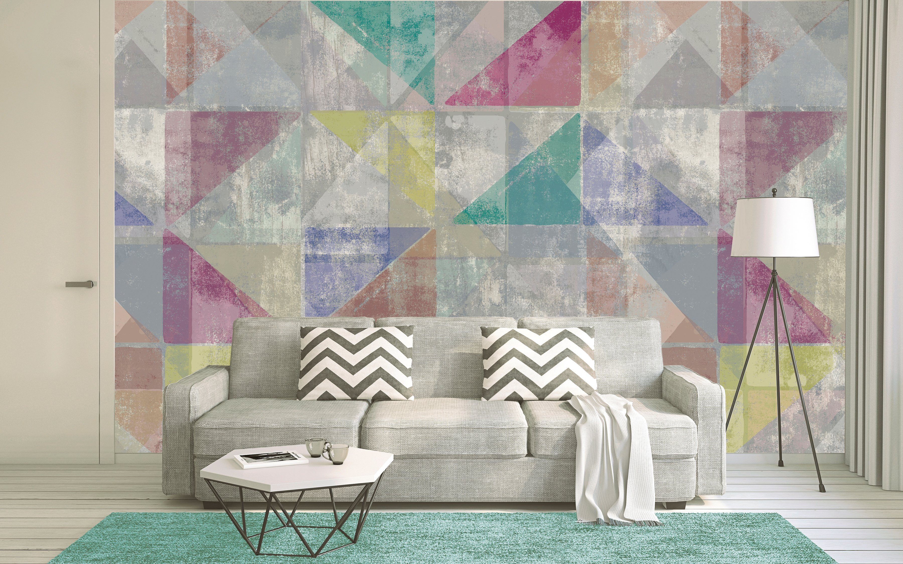Architects Paper Fototapete Atelier 47 Used Triangle 1, glatt, geometrisch, (6 St), Vlies, Wand, Schräge, Decke