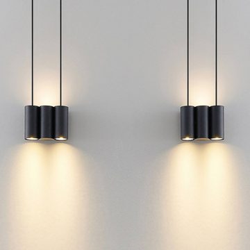 Lucande Hängeleuchte Cesur, dimmbar, Leuchtmittel nicht inklusive, Modern, Stahl, sandSchwarz, 6 flammig, GU10, Deckenlampe